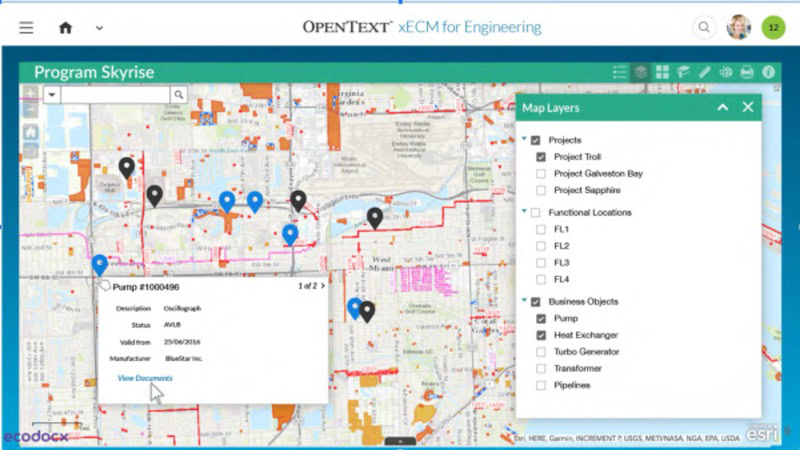 opentext esri integration document management